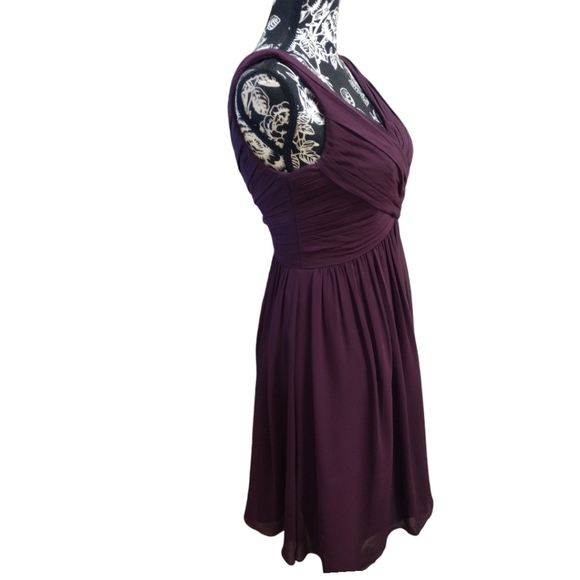 Bill Levkoff Knee Length Pleated Bridesmaid Dress - Picture 4 of 8